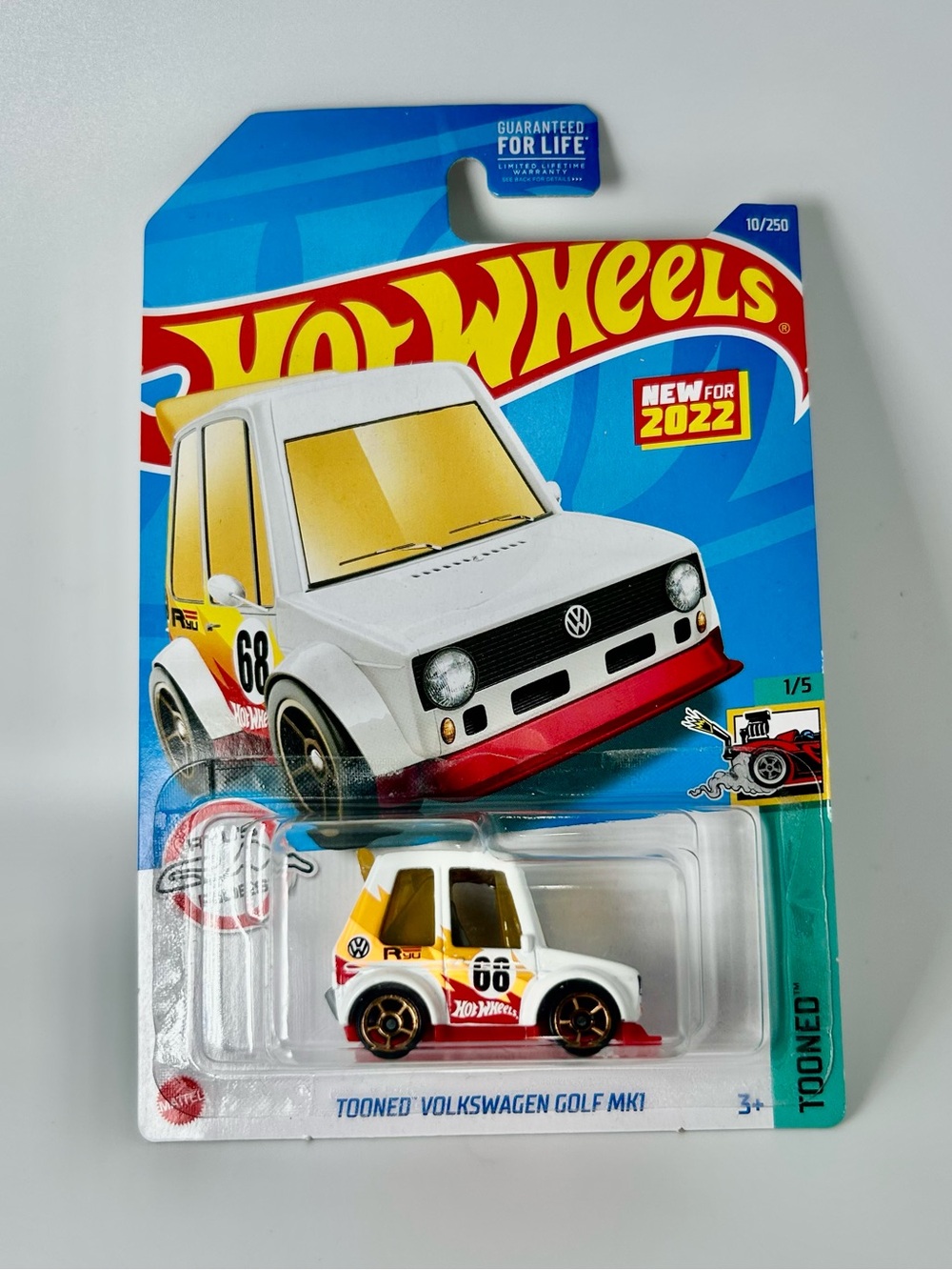2022 Hot Wheels Tooned VOLKSWAGEN GOLF MK1 White 1/5 NEW For 2022 10/250